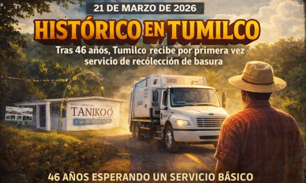 21 de marzo de 2026 — Tumilco recibe, por primera vez en su historia, servicio de recolección de basura tras 46 años de espera