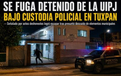 SE FUGA DETENIDO DE LA UIPJ EN TUXPAN; ESCAPA BAJO CUSTODIA POLICIAL TRAS PRESUNTO DESCUIDO