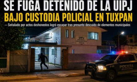 SE FUGA DETENIDO DE LA UIPJ EN TUXPAN; ESCAPA BAJO CUSTODIA POLICIAL TRAS PRESUNTO DESCUIDO