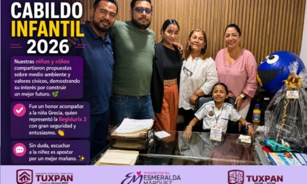 Niñez tuxpeña alza la voz por el medio ambiente y los valores cívicos en el Cabildo Infantil 2026: Esmeralda Márquez
