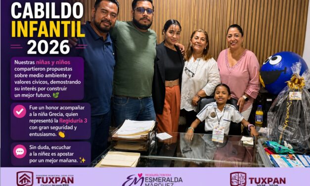 Niñez tuxpeña alza la voz por el medio ambiente y los valores cívicos en el Cabildo Infantil 2026: Esmeralda Márquez