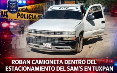 Roban camioneta dentro del estacionamiento de Sam’s en Tuxpan