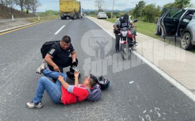 POLICÍA MUNICIPAL RESULTA HERIDO TRAS ACCIDENTE EN LA AUTOPISTA MÉXICO–TUXPAN