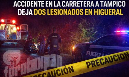 CHOQUE FRONTAL EN LA TUXPAN–TAMPICO DEJA MADRE E HIJO LESIONADOS; MOVILIZACIÓN DE EMERGENCIA EN HIGUERAL