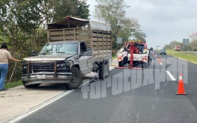 ¡BRUTAL IMPACTO EN LA MÉXICO–TUXPAN! CAMIONETA SE ESTRELLA CONTRA SEMOVIENTES Y TERMINA FUERA DE LA CARRETERA