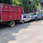Camión sin frenos provoca carambola en la colonia El Esfuerzo de Tuxpan