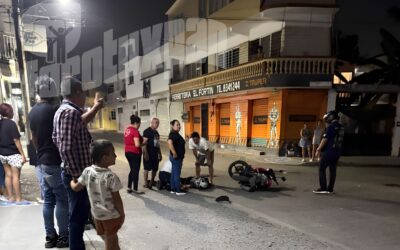 Brutal encontronazo en el centro de Tuxpan deja a joven inconsciente