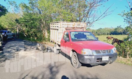 Motociclista muere cuando era trasladado a un hospital tras brutal choque en carretera de Tuxpan