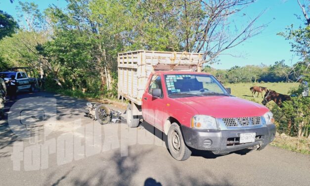 Motociclista muere cuando era trasladado a un hospital tras brutal choque en carretera de Tuxpan