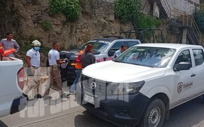 Trabajadora de Limpia Pública resulta lesionada tras ser arrollada por motociclista en Tuxpan