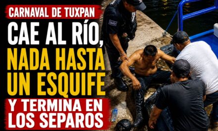Cae al río en pleno Carnaval de Tuxpan… nada hasta un esquife y termina en los separos