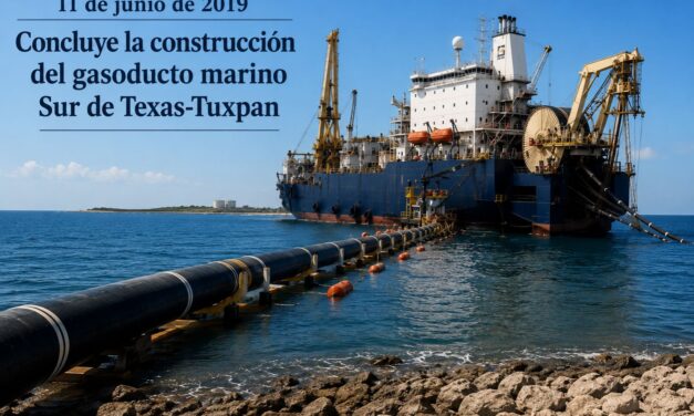 11 de junio de 2019: Concluye la construcción del gasoducto marino Sur de Texas-Tuxpan