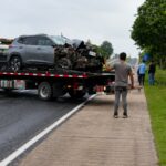 APARATOSO ACCIDENTE EN LA MÉXICO-TUXPAN; CHEVROLET TRACKER TERMINA FUERA DE LA CARRETERA