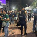 Policía Municipal garantizó la seguridad durante la transmisión del partido en la Plaza Cívica de Tuxpan