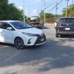 Aparatoso choque frente al reclusorio de Tuxpan deja cuantiosos daños materiales