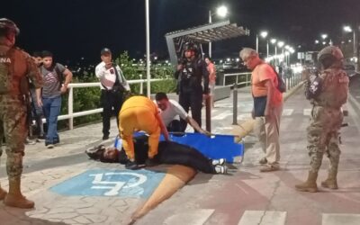 Motociclista resulta lesionado tras fuerte choque en el bulevar de Tuxpan