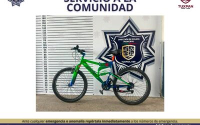 Policía Municipal de Tuxpan localiza dos bicicletas; buscan a sus propietarios