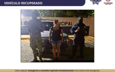 Policía Municipal recupera vehículo despojado a su propietario en Tuxpan