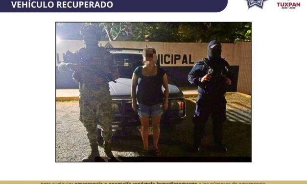 Policía Municipal recupera vehículo despojado a su propietario en Tuxpan