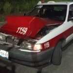 Taxista choca por alcance contra patrulla del IPAX en el libramiento de Tuxpan