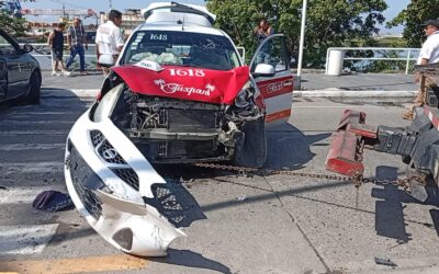 Vuelta imprudente termina en choque y deja dos lesionados en Tuxpan
