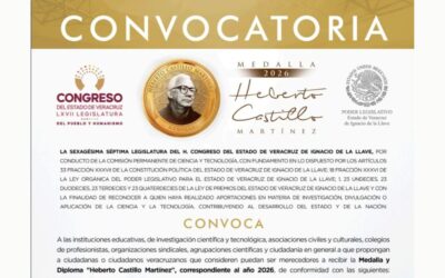 Abierta, la Convocatoria para otorgar la Medalla “Heberto Castillo Martínez” 2026