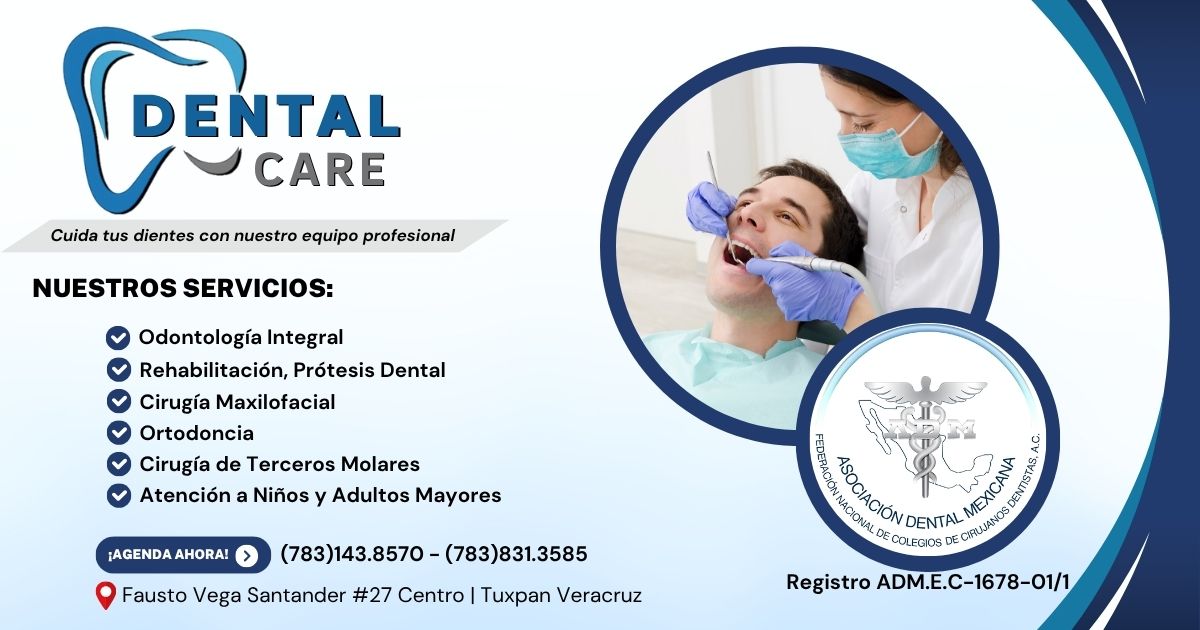 Servicios y datos de contacto de Dental Care