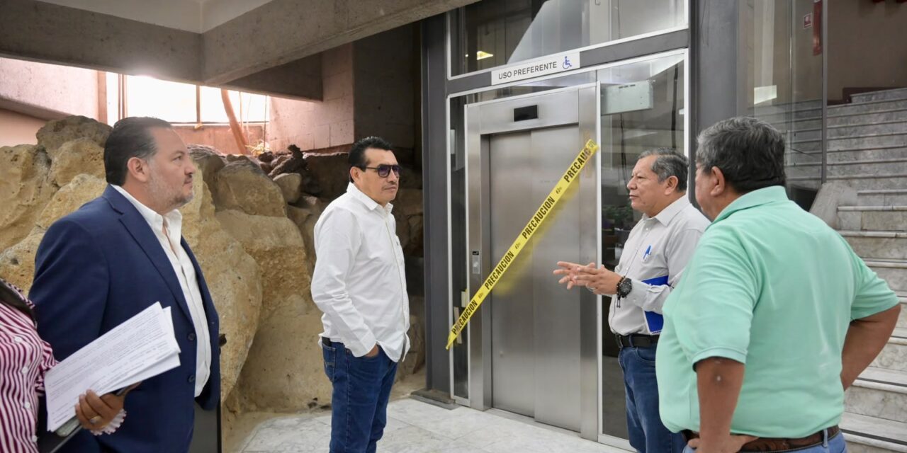 Supervisa presidente de la Jucopo trabajos de mantenimiento al inmueble del Congreso