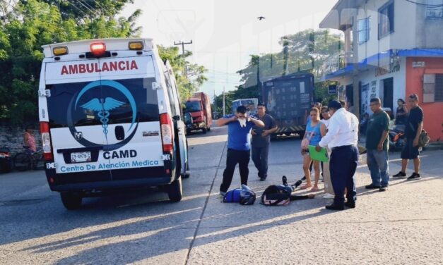 JOVEN RESULTA LESIONADA TRAS DERRAPAR EN SANTIAGO DE LA PEÑA